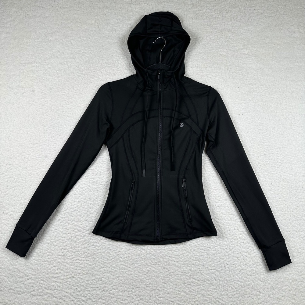 Lululemon Nulu Hooded Define Jacket Womens Full Zip Activewear S Black Yoga Run